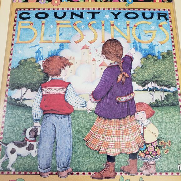 Mary Engelbreit 1983 COUNT YOUR BLESSINGS Matted 11 x 14 Sealed Lithograph VTG - Picture 3 of 8